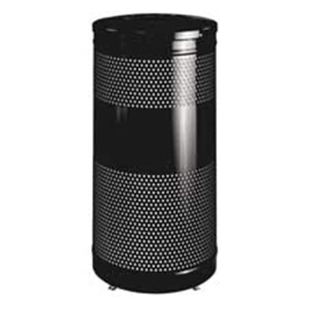 Eat-In Trash Receptacle- Steel- 25 Gallon- 18in.x35-.50in.- Black EA2655575